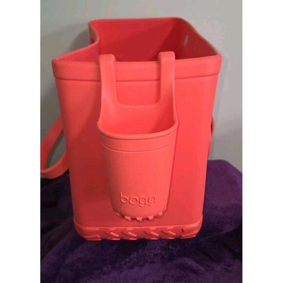 XL BOGG BAG COMBO Coral Large Tote Beach Bag With Cooler & Cup Caddy - Picture 5 of 11
